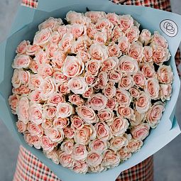 Букет из 101 нежно-розовой розы 40 см (Кения)